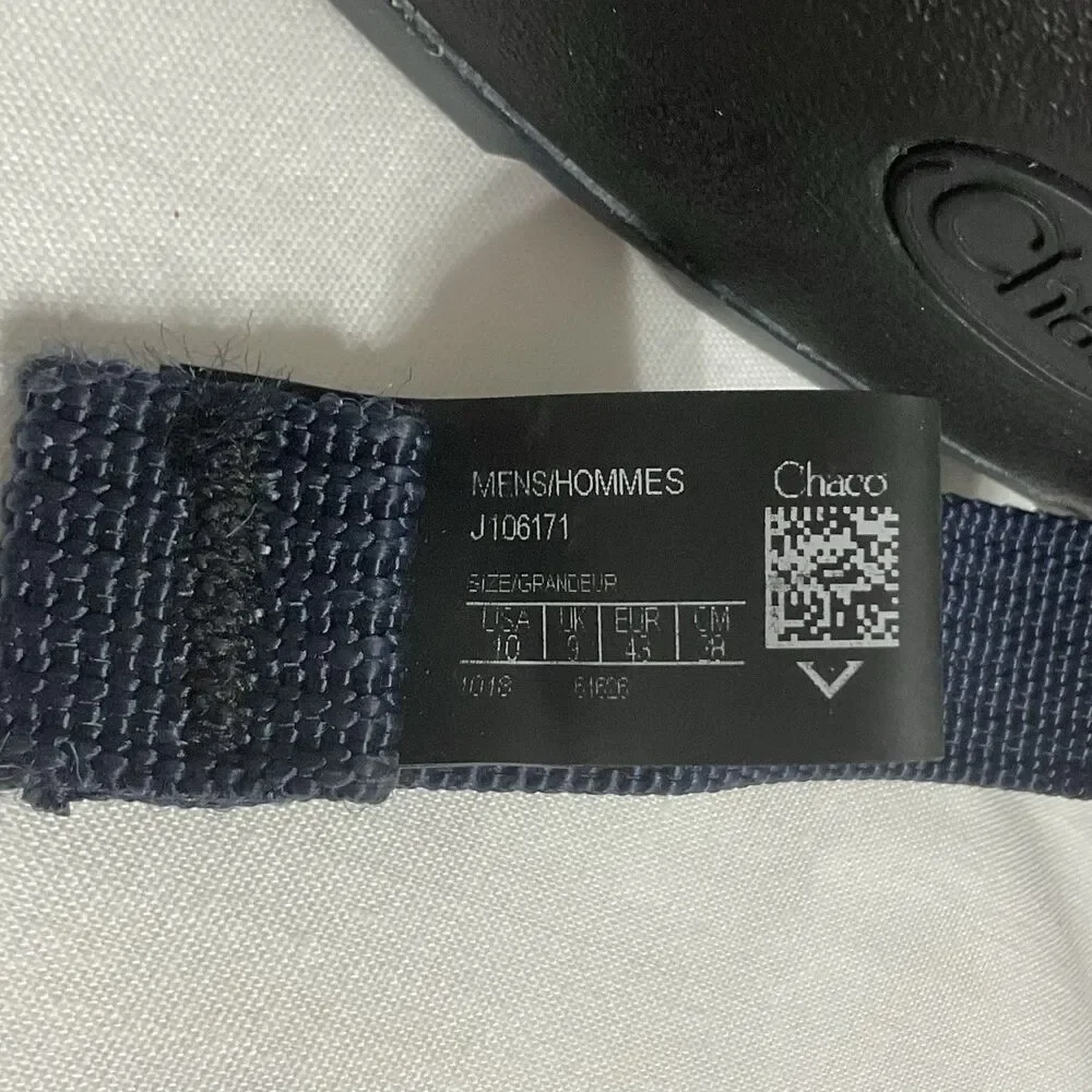 Chaco Z2 J106171 Classic Sandal Stepped Navy Blue Adjustable Straps Mens Size 10